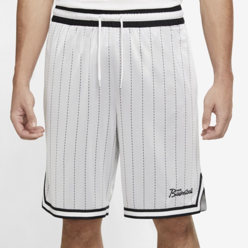 Nike Dri-FIT Pinstripe Basketball Shorts in White/Black